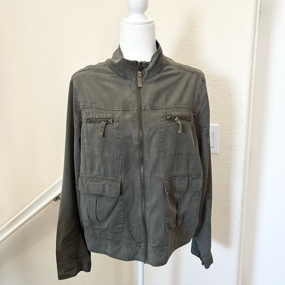 Mossimo Army Sage Green Cargo Soft Bomber Jacket - Size xxl